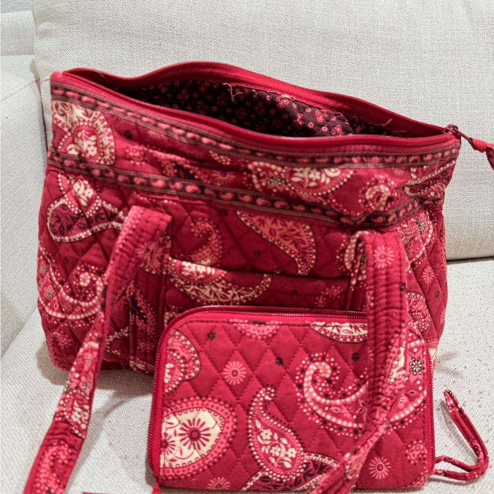 Vera Bradley Red Totes with Paisley Design